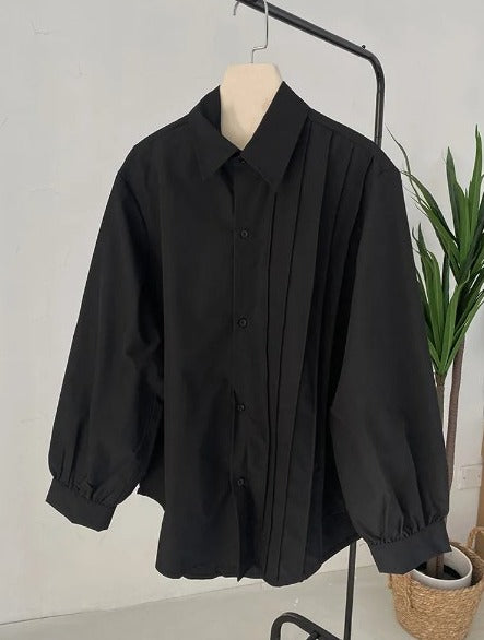 Pleated big size casual blouse(G2295)