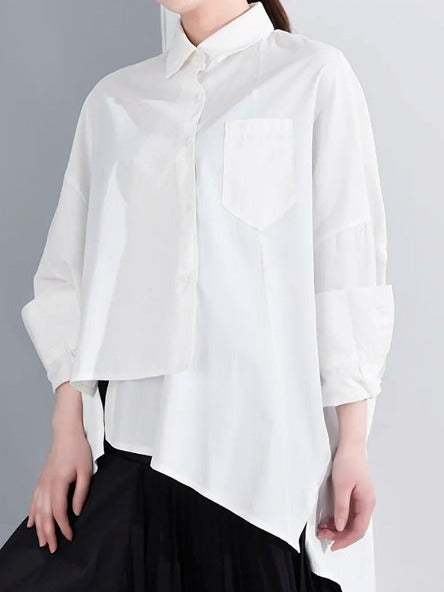 Large blouse with irregular hem(G2300)