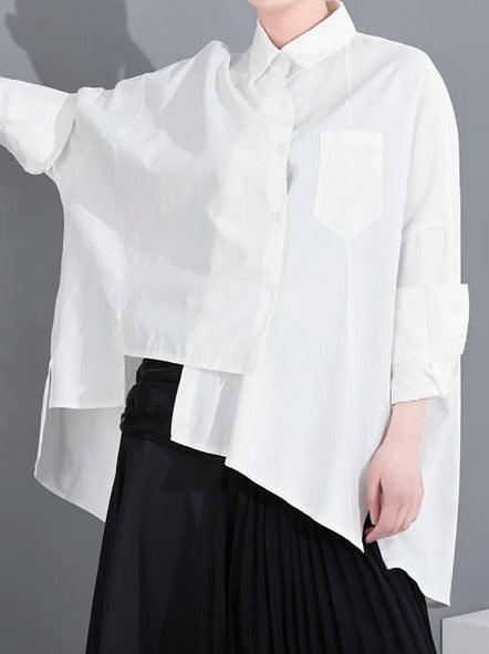 Large blouse with irregular hem(G2300)