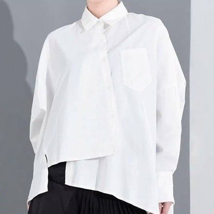 Large blouse with irregular hem(G2300)