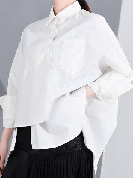 Large blouse with irregular hem(G2300)