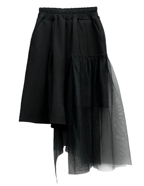 Asymmetry mesh pants(G2322)