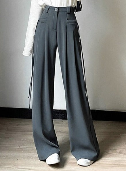 High-waisted casual pants(G2331)