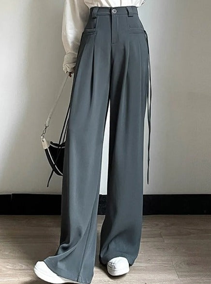 High-waisted casual pants(G2331)