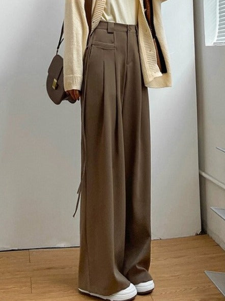 High-waisted casual pants(G2331)