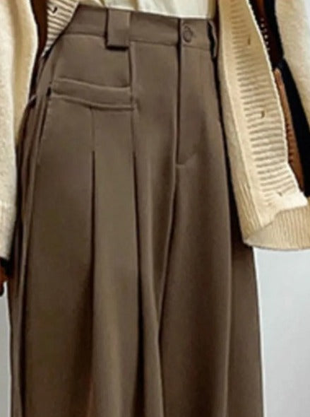 High-waisted casual pants(G2331)
