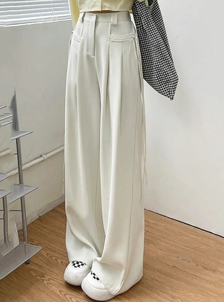 High-waisted casual pants(G2331)