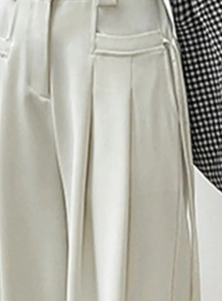 High-waisted casual pants(G2331)