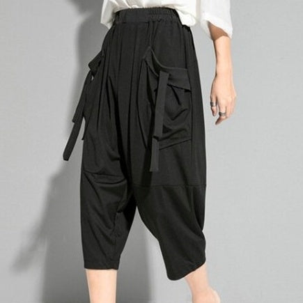 Pleated cropped pants(G2334)