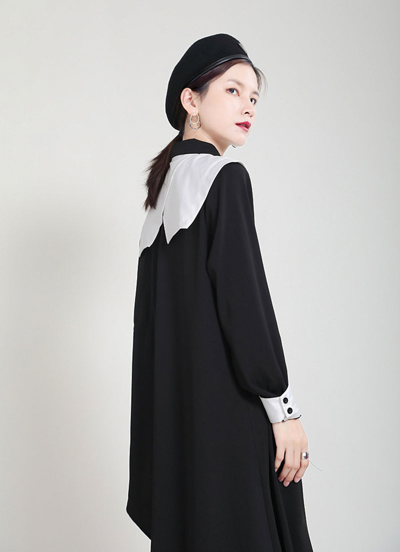 Contrast color irregular big size dress(G2108)