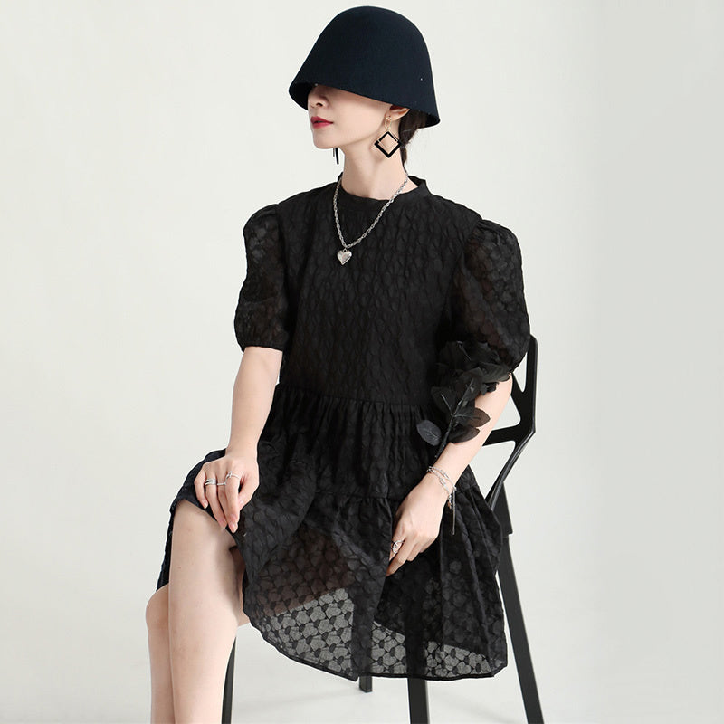 Persective ruffles mini dress(G2112)