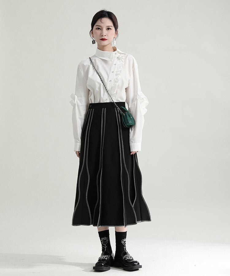 Asymmetric long blouse(G2162)