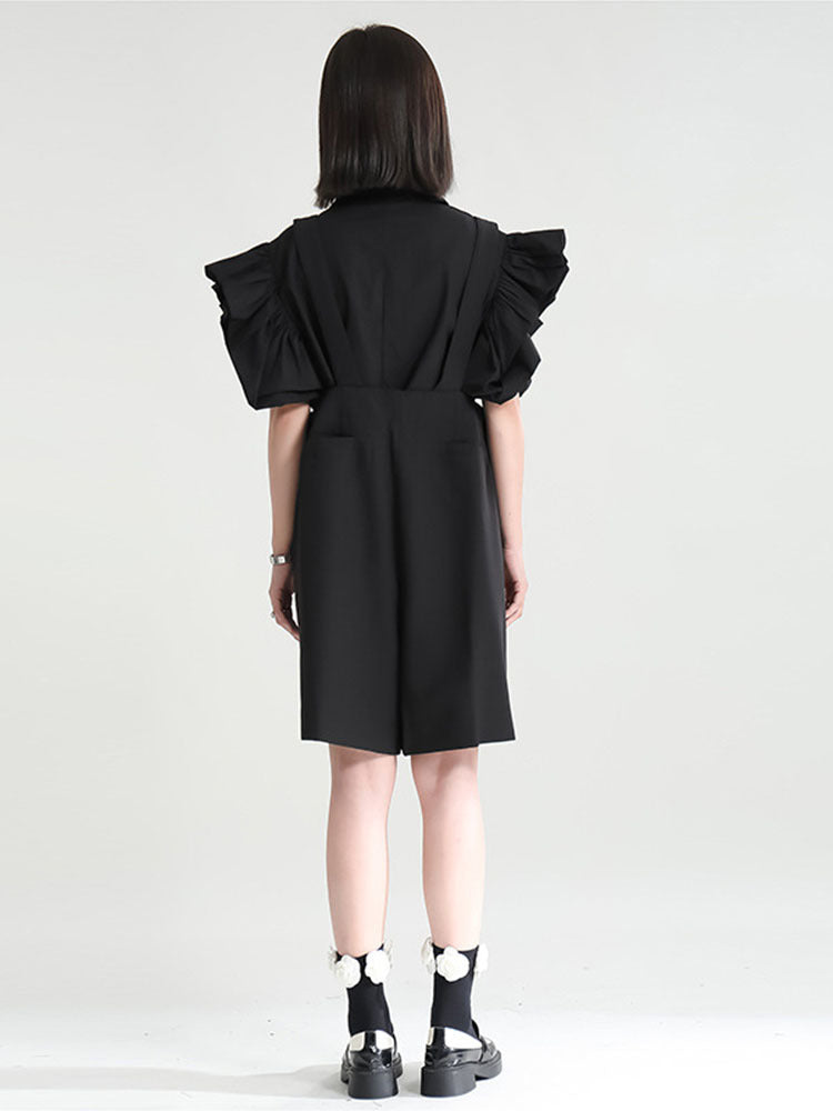 High Waist Big Size Knee Length Overalls(G2119)