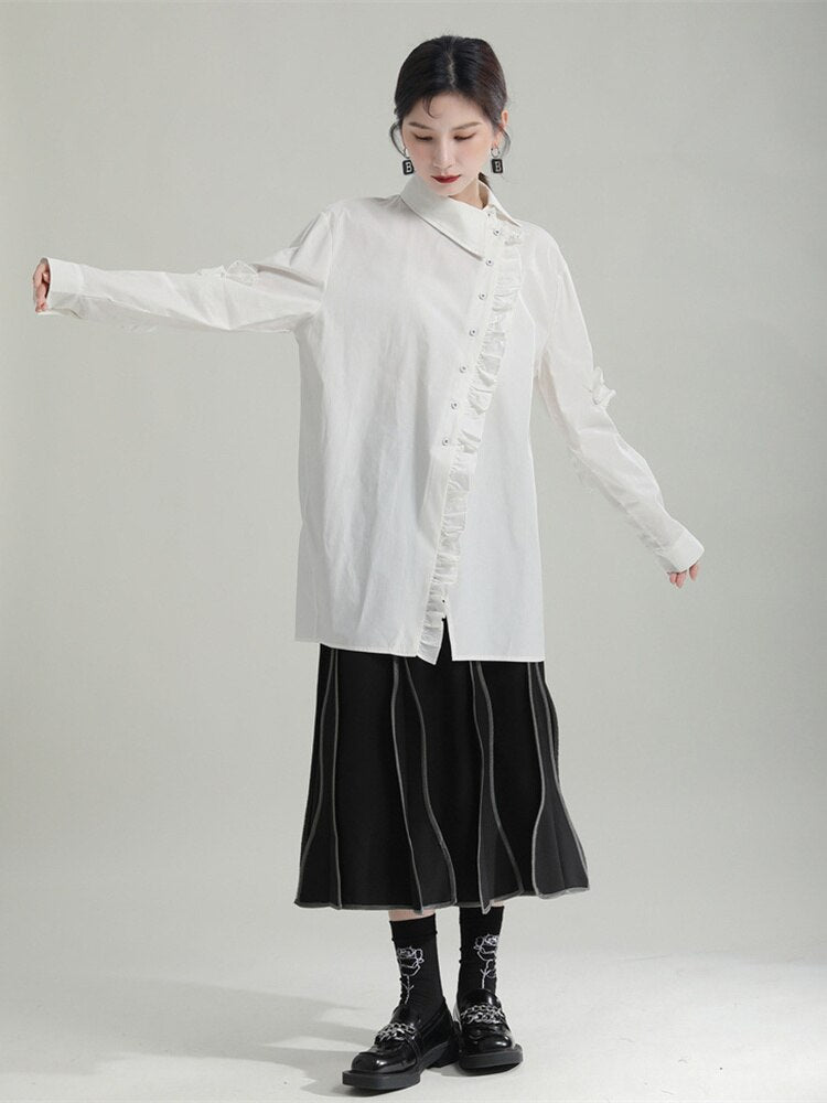 Asymmetric long blouse(G2162)