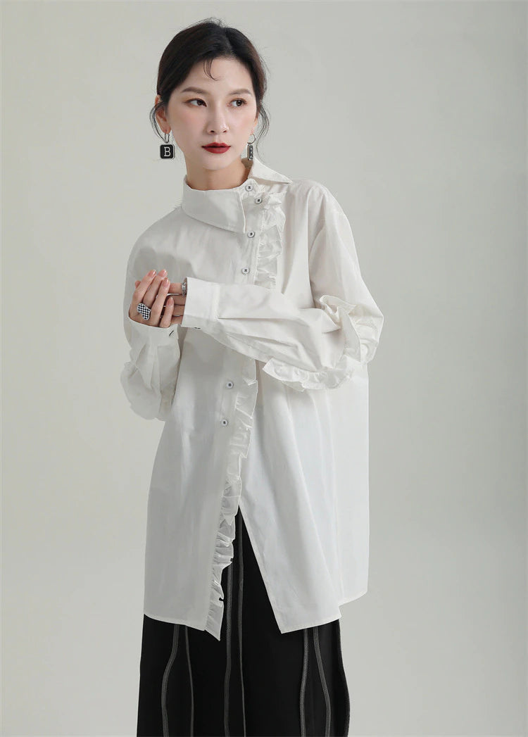 Asymmetric long blouse(G2162)