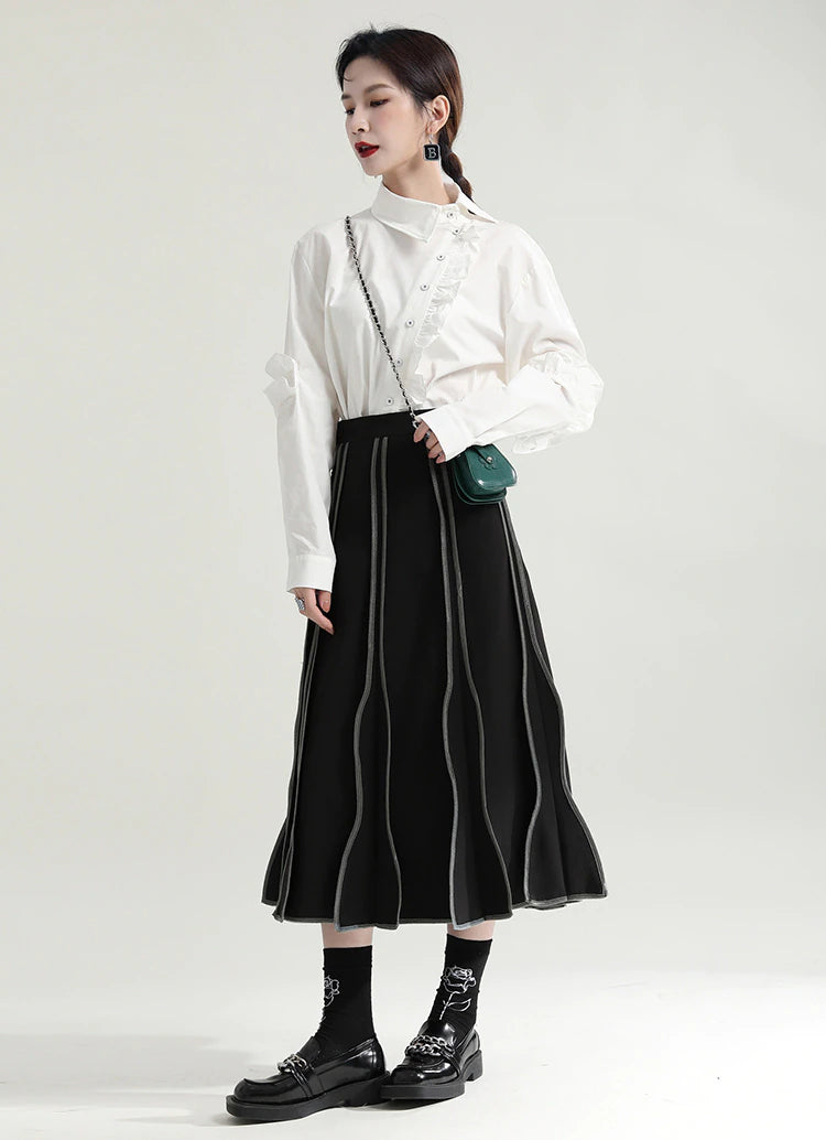 Asymmetric long blouse(G2162)