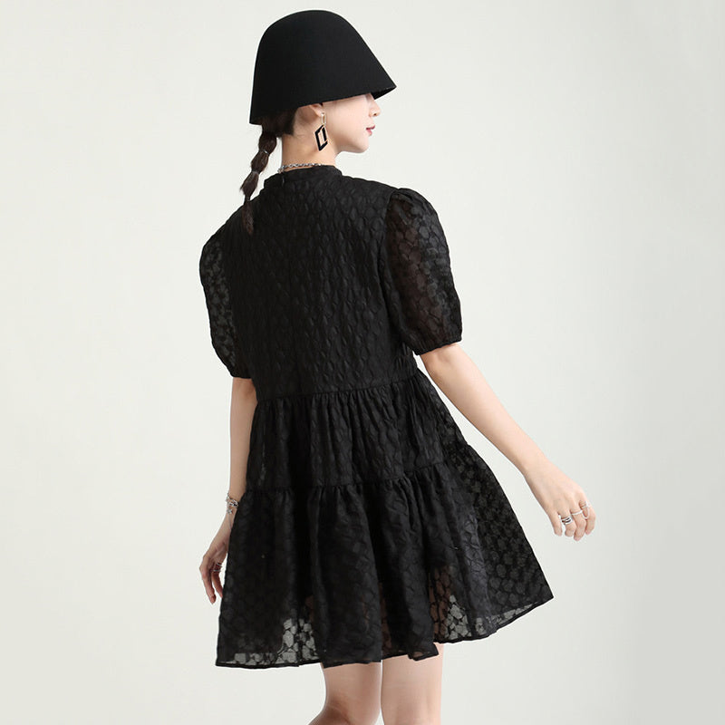 Persective ruffles mini dress(G2112)