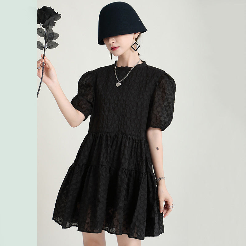 Persective ruffles mini dress(G2112)