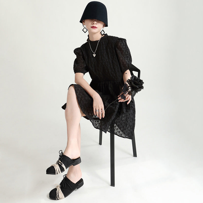 Persective ruffles mini dress(G2112)