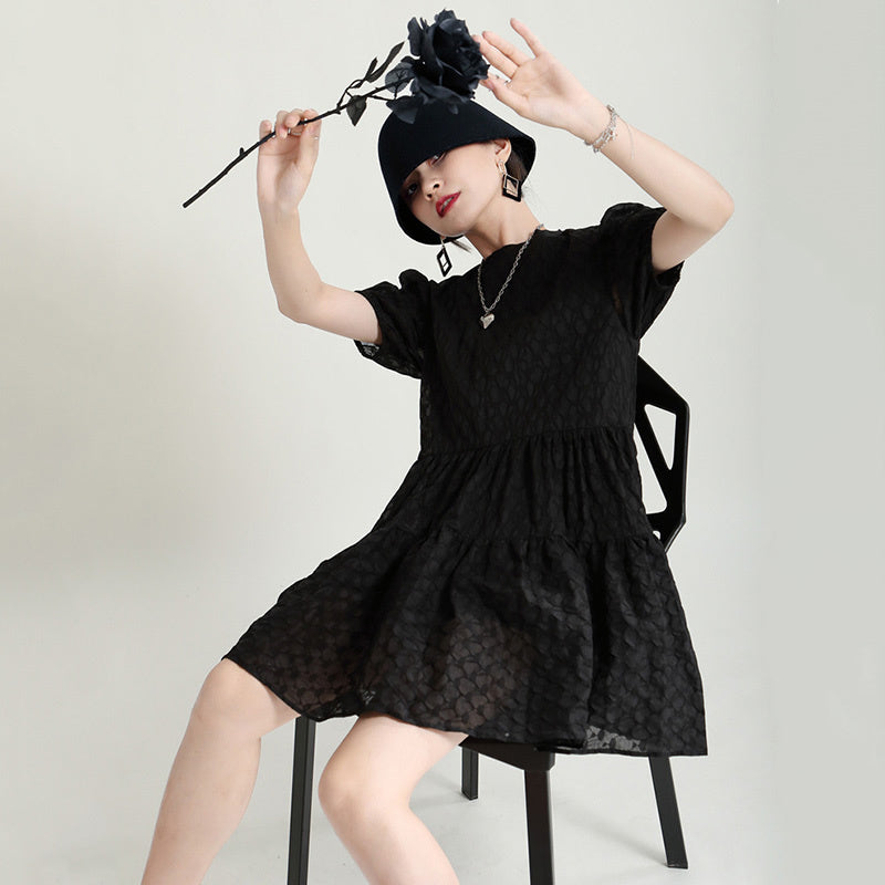 Persective ruffles mini dress(G2112)