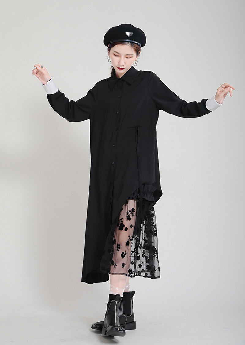 Contrast color irregular big size dress(G2108)