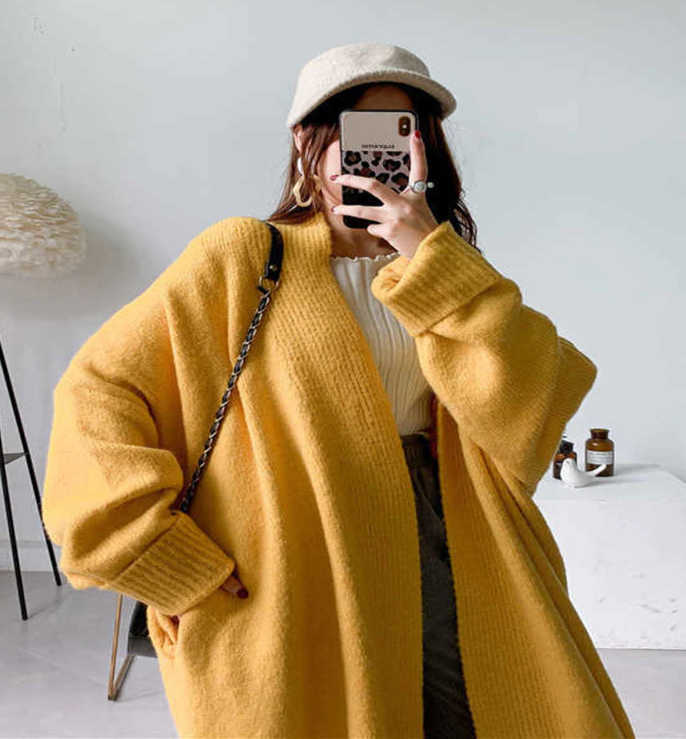 Loose fit long sleeve cardigan(G2199)