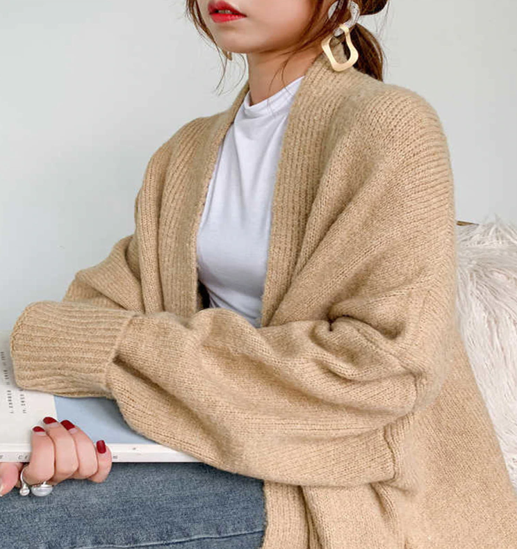 Loose fit long sleeve cardigan(G2199)