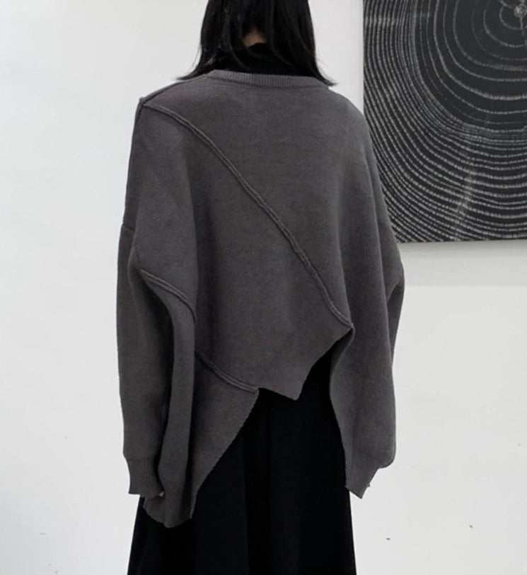 Asymmetry big size knitwear(G2213)