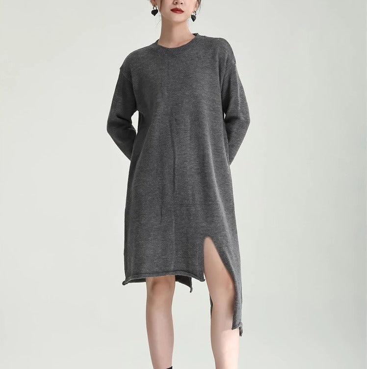 Asymmetry design knitted dress(G2222)