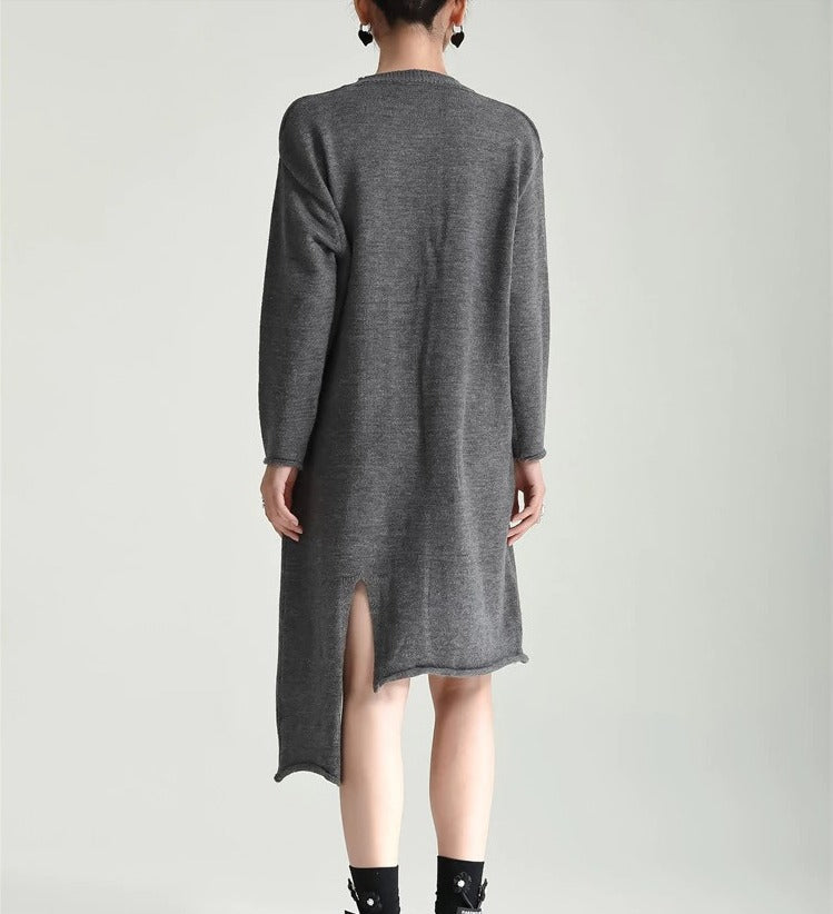 Asymmetry design knitted dress(G2222)