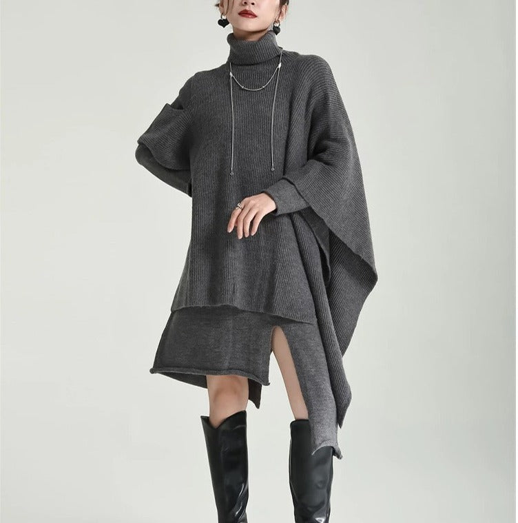 Asymmetry design knitted dress(G2222)