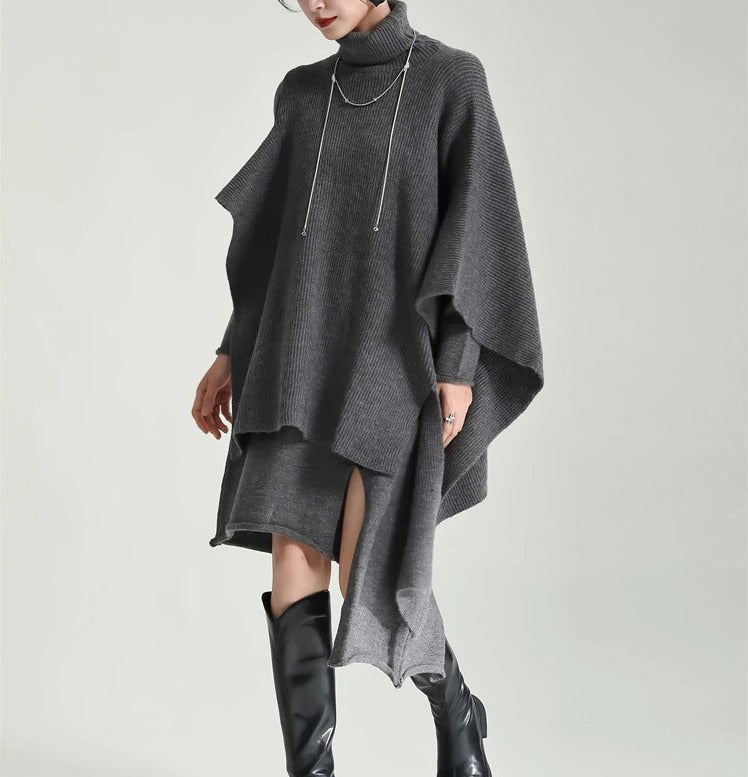 Asymmetry design knitted dress(G2222)