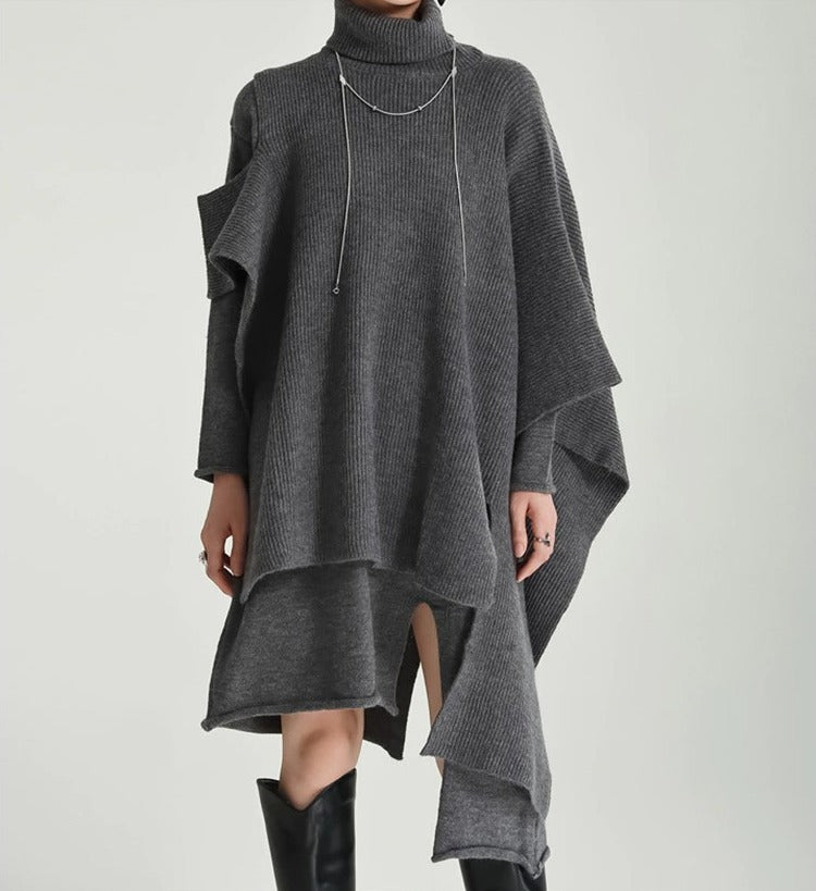 Asymmetry design knitted dress(G2222)