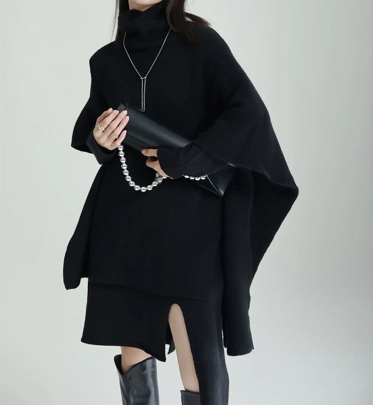 Asymmetry design knitted dress(G2222)