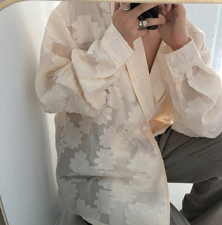 Jacquard large size shirt(G2240)