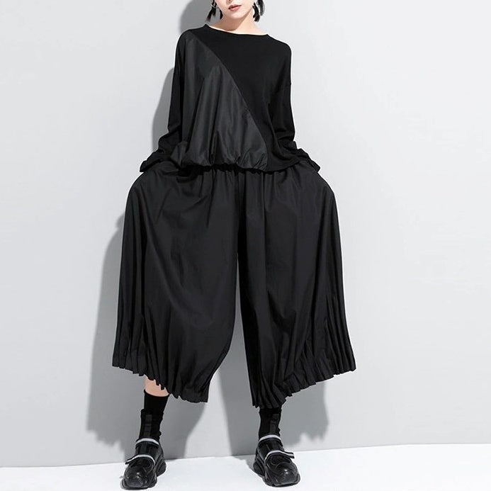 High-waisted wide pants(G2247)