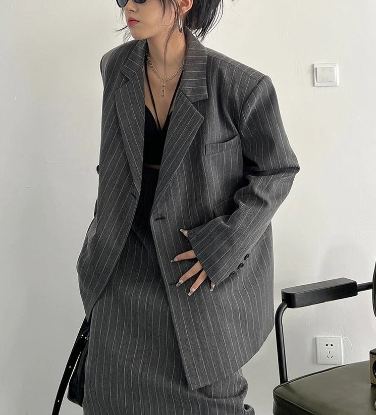 Striped two-piece suit(G2257)