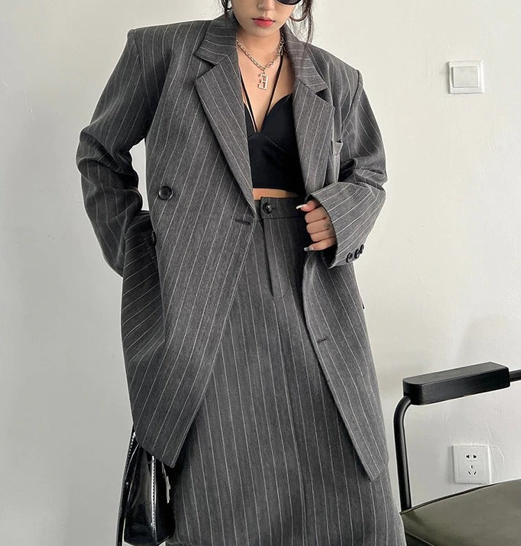 Striped two-piece suit(G2257)