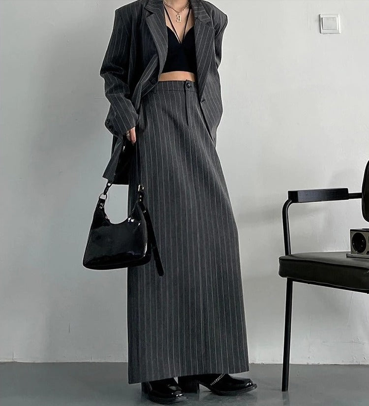 Striped two-piece suit(G2257)