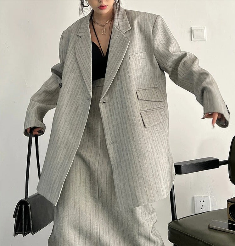 Striped two-piece suit(G2257)