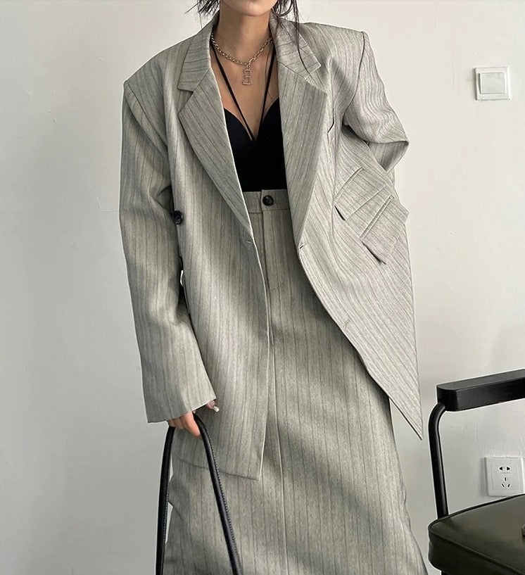 Striped two-piece suit(G2257)