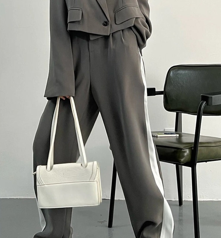 Wide leg two-piece suit(G2258)