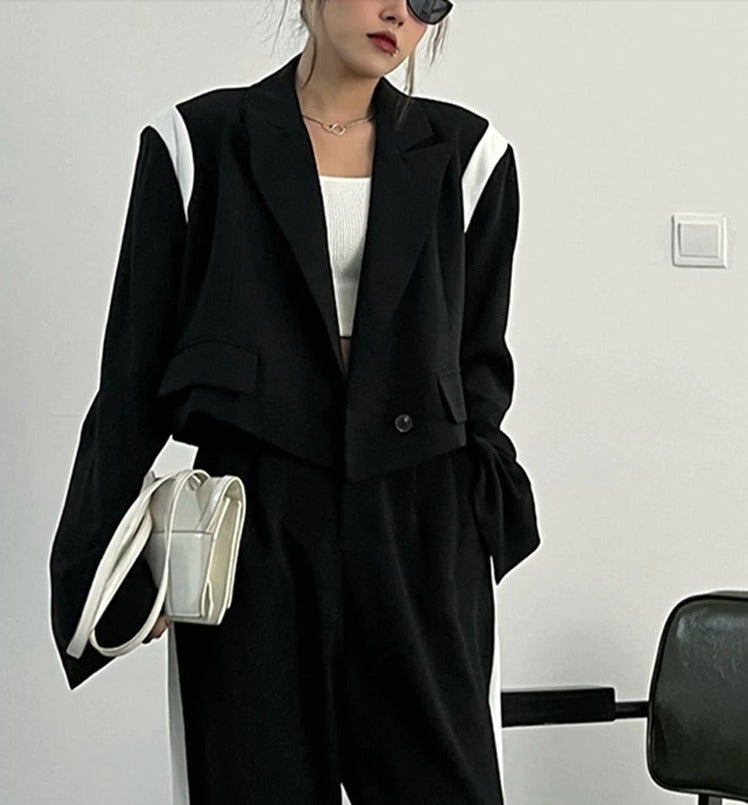 Wide leg two-piece suit(G2258)