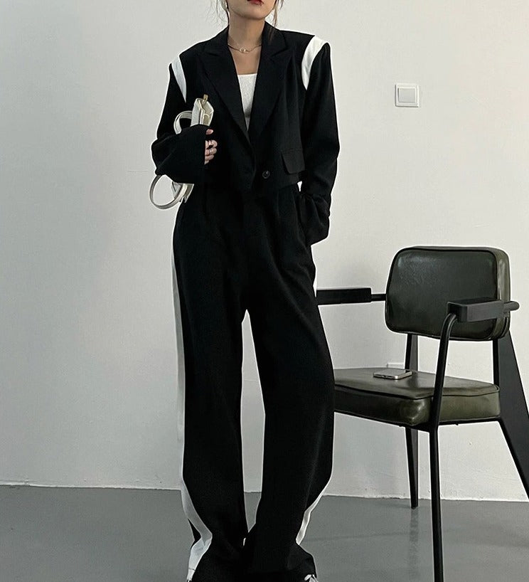 Wide leg two-piece suit(G2258)