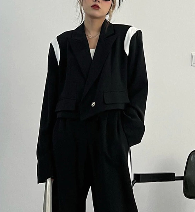 Wide leg two-piece suit(G2258)