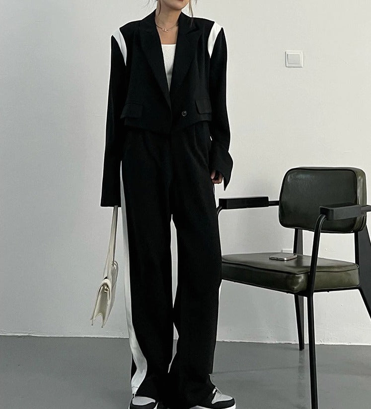 Wide leg two-piece suit(G2258)