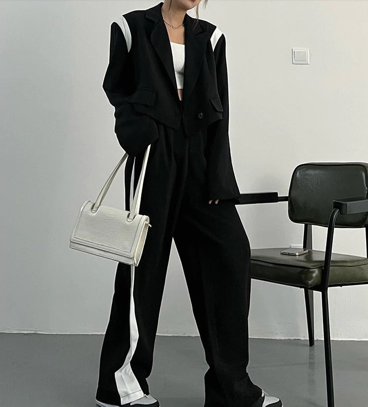 Wide leg two-piece suit(G2258)