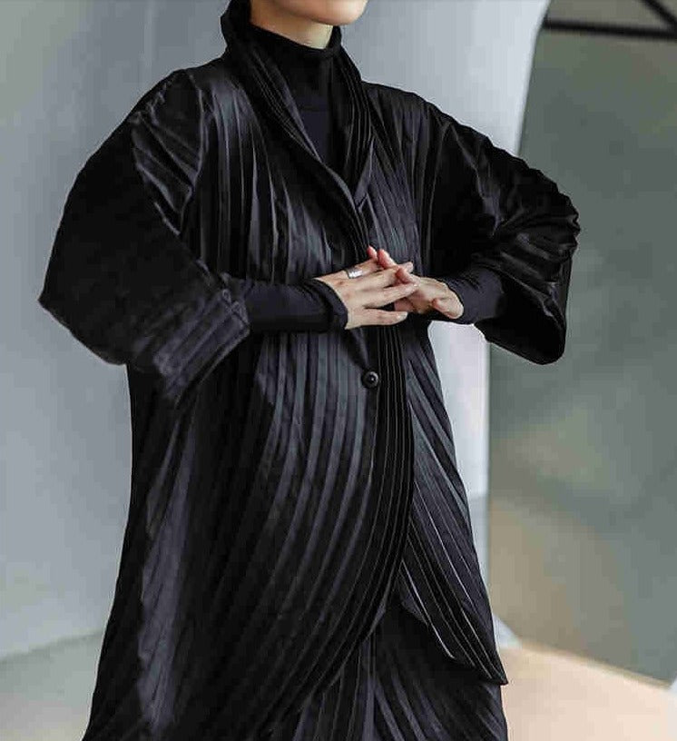Turtleneck pleated jumpsuit(G2259)