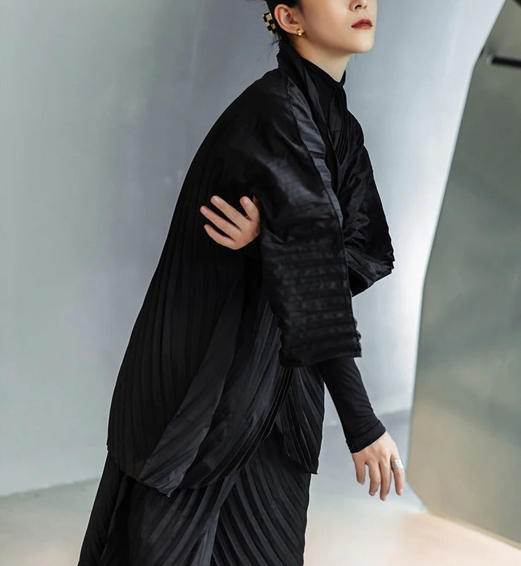 Turtleneck pleated jumpsuit(G2259)