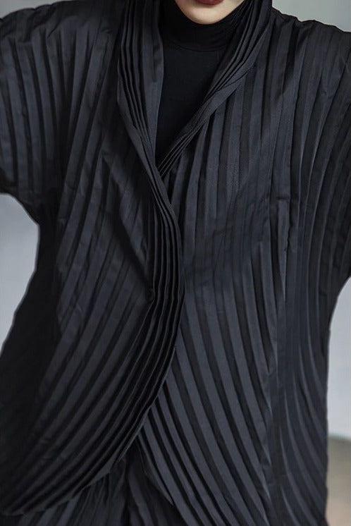 Turtleneck pleated jumpsuit(G2259)